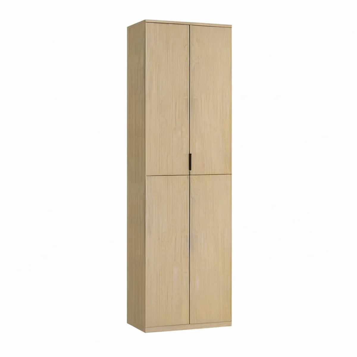 Šatní skříň se 4 dvířky, 80 × 40 × 200 cm, laminovaná dřevotříska, světlý dub
