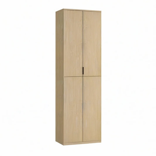 Šatní skříň se 4 dvířky, 80 × 40 × 200 cm, laminovaná dřevotříska, světlý dub